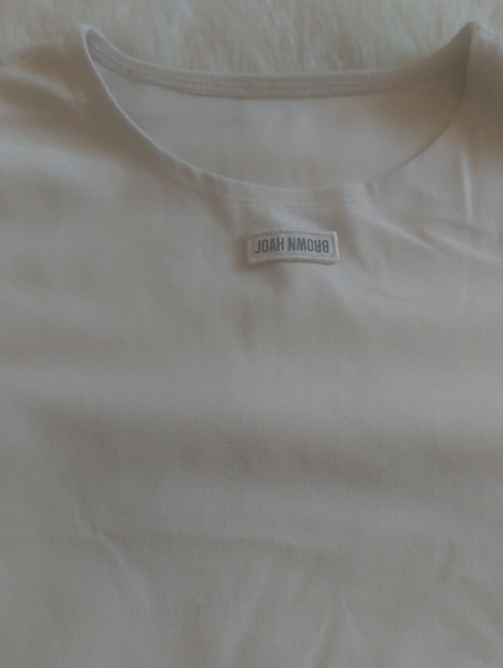 Joah Brown Logo Cream Crop Short Sleeve Tee - Picture 3 of 5
